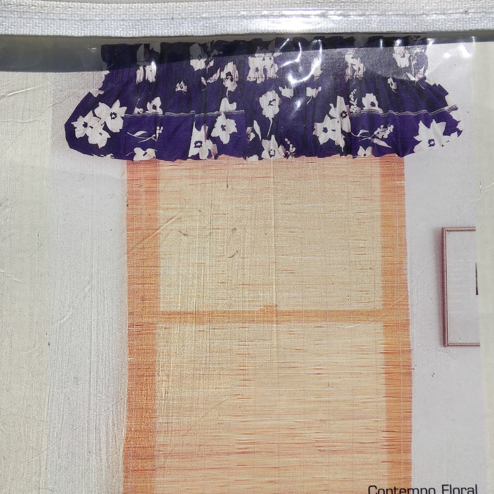 Halston Bouffant Valance 84” x 15” Floral Blue White Vintage Westpoint Stevens